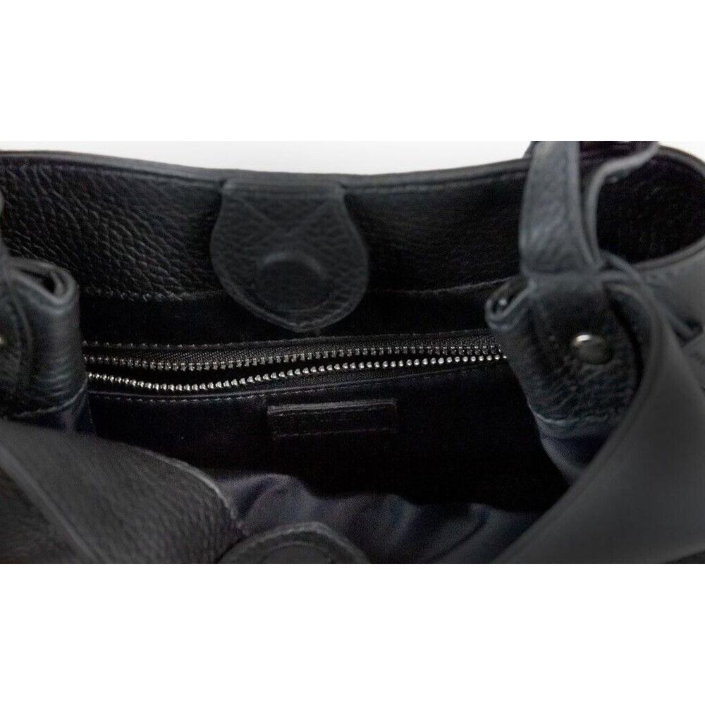 Burberry Lorne Women Black Crossbody Bag Leather Adjustable Small Bucket Handbag - Picture 3 of 5